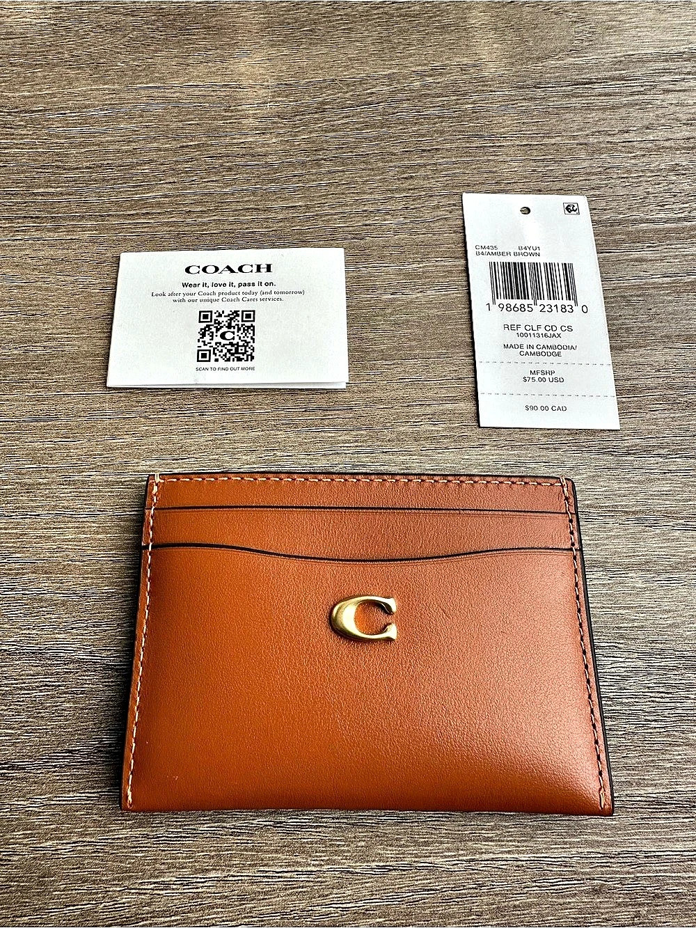 Coach 5 Card Case Amber Brown